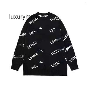 Balenciiaga Sweaters Tasarımcı Hoodies High Mens Sweaters Kalite Yüksek Sürüm Çift Katmanlı Mektup Jacquard Sweater Star Aynı Çift JB0N