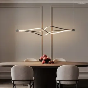 Lampadari Nordic Minimalista Ristorante Lampadario Moderno Creativo Isola Tavolo Striscia Sala da pranzo Bar Illuminazione per interni