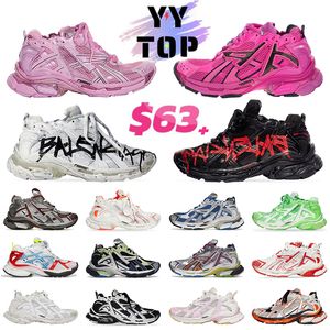 2024 Runner 7.0 scarpe casual firmate scarpe da uomo Plate-forme Marrone Borgogna Graffiti bianco nero Trasmissione Sense Retro Scarpe da ginnastica Multicolor Marrone sneakers da donna