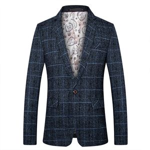 Męskie garnitury Blazers męski kombinezon Business Businal Small Suit Spring and Autumn Professional Ubrania Formalne męskie modne sukienka w kratę 231206