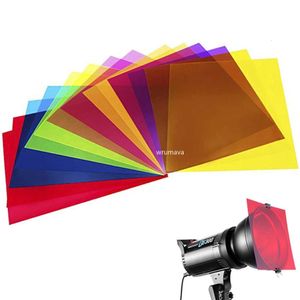 Other A V Accessories 30cm Colored Overlays Transparency Color Film Plastic Sheets Correction Gel Light Filter Sheet for Video LED Studio Flash 231206