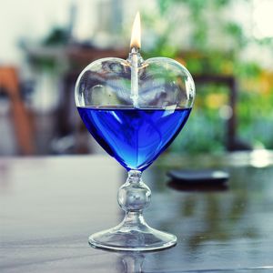 Candela decorativa fatta a mano con luce a olio in vetro Lanterna in vetro ricaricabile, candele nuziali per tavoli, set regalo