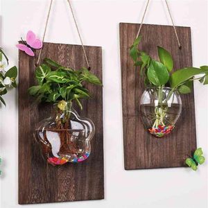 Väggmonterade glasvaser vägg hängande växt hydroponiska landskap diy flaska för hem trädgård dekoration-30 210610274h