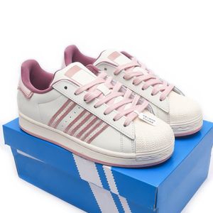 Mulher sapato plano nova chegada rosa designer sapatos clássico concha cabeça série macio material do plutônio superfície moda estrela rendas novo tênis 063