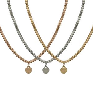 Kvinnors hänge halsband persika hjärtkedja halsband designer smycken guld silver rospärla halsband komplett märke som bröllop254s