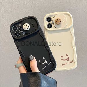 Mobiltelefonfodral 3D Söt smile kamera Skydda tecknad telefonfodral för iPhone 13 11 12 14 15 Pro Max Fashion stötsäker härlig mjuk bakåtslag J231206