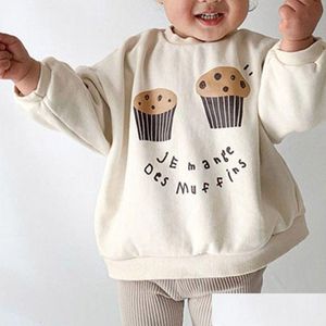 Hoodies Sweatshirts Hoodies Sweatshirts bobotcnunu antumn Kids Cloths Girls Cute Cake Pattern Hoodie Boys Sweatshirt Fashion dhxqm