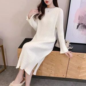 Urban Sexy Dresses Female Dress Crochet Clothing Knitted Pink Split Womens Dresses Chic and Elegant Pretty Luxury In Outfits Y2k 231206
