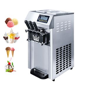 Soft Serve Ice Cream Machine 3 Flavors Ice Cream Maker For Commercial Home Food Truck To Use Gelato Vending Freezing Machine