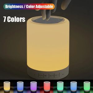 Portable Night Light Bluetooth Speaker Touch Control Bedside Lamp Portable Table Lamp Color LED Outdoor Speaker Light Birthday Gifts