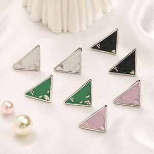 Gold Plated Sier Simple Brand Designers P-letters Stud Geometric Famous Women Triangle Crystal Rhinestone Pearl Earring Wedding Party Jewerlry02