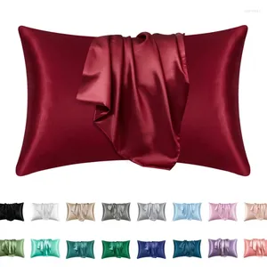 Kuddefodral 2st kudde Silk Cover Silkeslen Satin Hair Beauty Bekväm heminredning Partihandel