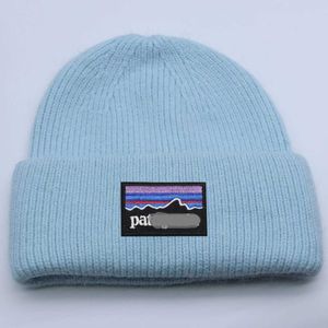 Gorros de cabelo de coelho chapéu outono e inverno grosso quente chapéu de lã malha pulôver chapéu na moda marca versátil proteção de orelha chapéu frio