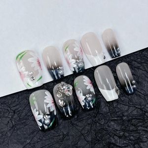 False Nails Premium Quality.3922でカラフルなホワイトニングのかわいい取り外し可能な再利用可能な卸売りの手作りのプレス