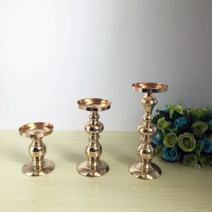 Metal Mum Tutucu Çiçek Vazo Altın Şamdan Moda Düğün Mum Standı Seçkin Şamdan Masası Ev Dekor