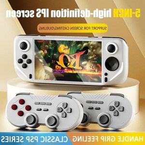 Jogadores de jogos portáteis Pré-venda E6 Console portátil 5 polegadas Ips tela cheia 60Hz High Brush Esports PSP Sistema Android N64 231128 KPBTI