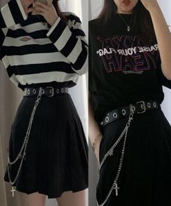 Cinture Punk gotico Pantaloni da donna Jeans Catena in vita con pendente a farfalla in metallo Pantaloni Harajuku Hip Hop Cintura Gioielli1941055