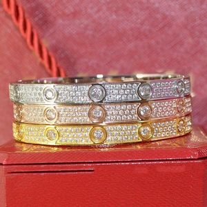 Luksusowa para diamentowa bransoletka kobiety stal nierdzewna Rose złoto 3 rzędy bransoletki mody biżuterii Walentynki Prezent na dziewczynę Propozycja ślub