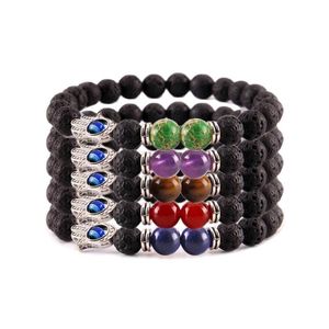 Beaded Jln Fatima Hand Lava Bracelet Volcanic Of Hamsa Yoga Healing Energy Power Beads Stretch Bracelets For Man And Drop Delivery Jew Dh56F