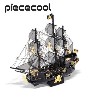 3D Puzzles Piececool 3D Metal Puzzle Model Building Kits Black Pearl DIY Assemble Jigsaw Toy Christmas Birthday Gifts for Adults 231206