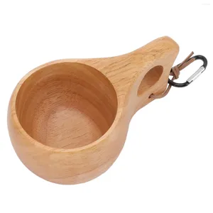 Blender Finland Style Cup Rubber Wood Double Hole Portable Natural Lightweight Coffee Mug Handmade With Lanyard For Daily Usage