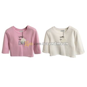 Mulheres recortadas camiseta verão manga curta camiseta designer impressão camisetas estilo casual tripulação pescoço camisetas