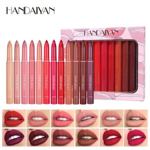 Lip Pencils 612PCS Dualuse Lipstick Pen Liner Set High Pigment Lasting Color Rendering Cuttable Rotated Pencil Kit Waterproof 231207