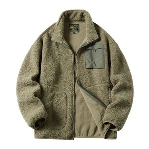 Herrjackor unisex lamm ull neddy kappa män kvinnor kashmir fleece jacka tonåring par varma kläder pojke flickor varsity techwear vår 231206