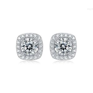 Classic Vintage Fashion Jewelry Stud Earrings 925 Silver Micro Pave Moissanite Clustered for Men Women