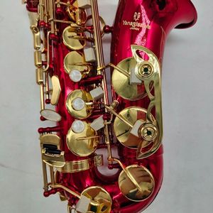 Tillverkad i Japan Yanagis Alto Saxophone Red Sax Gold Key A-992 Modell med Case Sax Mouthpiece Reeds Neck Free Ship Professional Musical Instruments Reeds Accessories