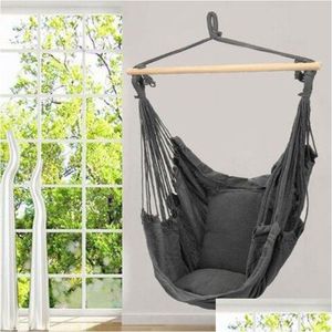 Hammocks Portable Travel Cam Hanging Hammock Home Bedroom Lazy Swing Chair Garden Indoor Outdoor Fashion Swings Seat Dbc Drop Delivery Dhi03