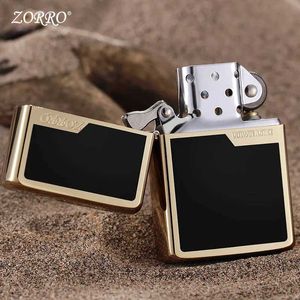 Zorro Business Windproof Kerosene Lighter Pure Copper Creative Grinding Wheel Men's Gift Smoking Accessories