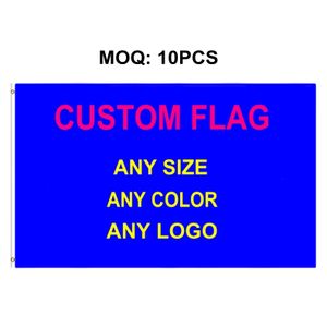Custom Flag DIY Banner Printing Logo 90cmX150cm (3ft*5ft) 100D Polyester Pongee Advertising Digital Printing cover Grommets Any Style Any Size are Available