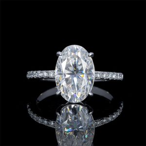 Factory Direct S925 Silver VVS Moissanite Pierścień 8*10 Owalny Cut 3CT Wedding Embagement Women