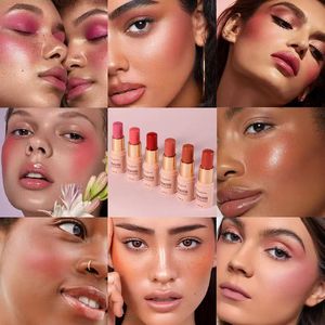 Maquiagem 6 cores blush vara destacando corretivo rosto iluminando beleza multi-purpose base vara cosméticos por atacado