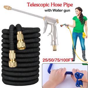 Trädgårdsslangar Garden Water Slange Expanderbar Watering Slange Universal Interface High Pressure Car Wash Flexibel Magic Slange Pipe Irrigation Tools 231206