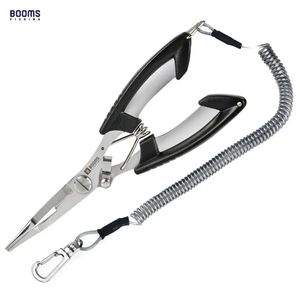 Fishing Accessories Booms Fishing H01 Fishing Pliers Scissors Stainless Steel with Anti Loss Lanyard Multifunctional Fish Hook Remover Line Cut Tool 231204