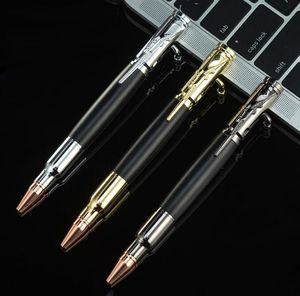 Creative Novely Antique Bullet Rifle Bullet Rifle Solid Color mässing Clip Ball Point Pens Luxury Business Office Pennor Present utomhus Taktisk självförsvarspenna