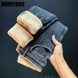 Women's Jeans winter thick warm fleece womens high waist y2k Women's skinny pencil jeans baggy woman denim Pants jean mom jeans trousers 231207