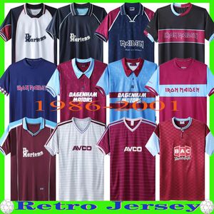 1986 1989 Ham retro soccer jerseys Iron Maiden 1990 95 97 DI CANIO KANOUTE LAMPARD 1999 2001 2008 2010 Football Shirts Men Uniforms