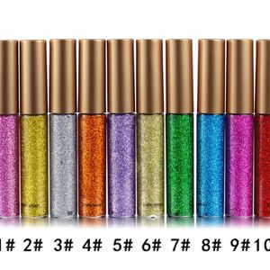 Combinazione ombretto/liner 10 pezzi Set ombretto glitter oro bianco di marca per eyeliner liquido impermeabile facile da indossare Beauty Eye Liner Trucco Maquiagem 231207