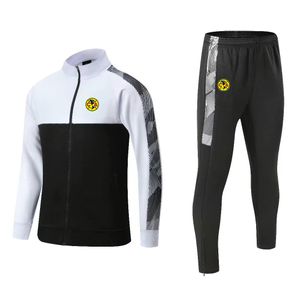 Club America Herren-Freizeit-Sportbekleidung, Winter, Outdoor, warm halten, Sport-Trainingskleidung, durchgehender Reißverschluss, langärmelige Freizeit-Sportbekleidung