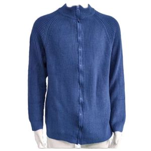 Men's Wear 2023 Autumn/winter Sweater Cardigan Solid Zipper High Neck Knitted Coat Large 187