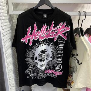 Camisetas femininas Y2K Personagem Carta Estrelas Imprimir Verão Manga Curta Camisetas para Homens e Mulheres Ropa Hombre Algodão O Pescoço Top Tees Oversized