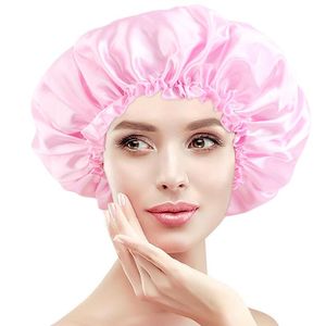 Large Shower Caps Soft Silk Night Caps Hair Care Bonnet Nightcap for Women Beauty Salon Haircare Beauty Hats Bathroom Hat