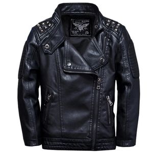 Women's Jackets Children's Leather Autumn Winter Boy's Rivets PU Jacket Fashion Kids Coats 231207