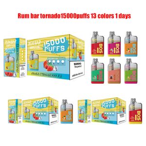 E Sigara Orijinal% 100 Rum Bar 15000 Puflar 650mAh 22ml önceden doldurulmuş cihaz Tek Kullanımlık Vape Yetkili 10 Molors Vapsolo