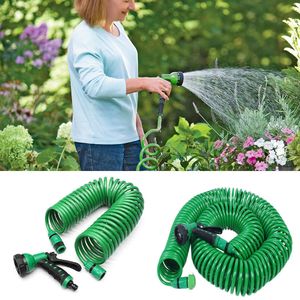 Garden Hoses 25FT-99FT Garden Hose Telescopic Spring Water Hose Plastic Hoses Car Wash Water Gun Garden Sprayer Watering Irrigation Tools 231206