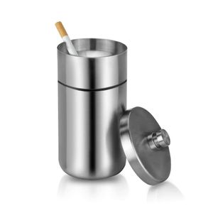 Stainless Steel Ashtray with Lid Detachable Outdoor Cigarettes Tray Holder for Home Bedroom Office Car Tabletop Decoration Gift