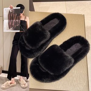 Sandals 4CM Platform Women Home Cotton Slipper For Indoor House Bedroom Flats Warm Winter Shoes 231206